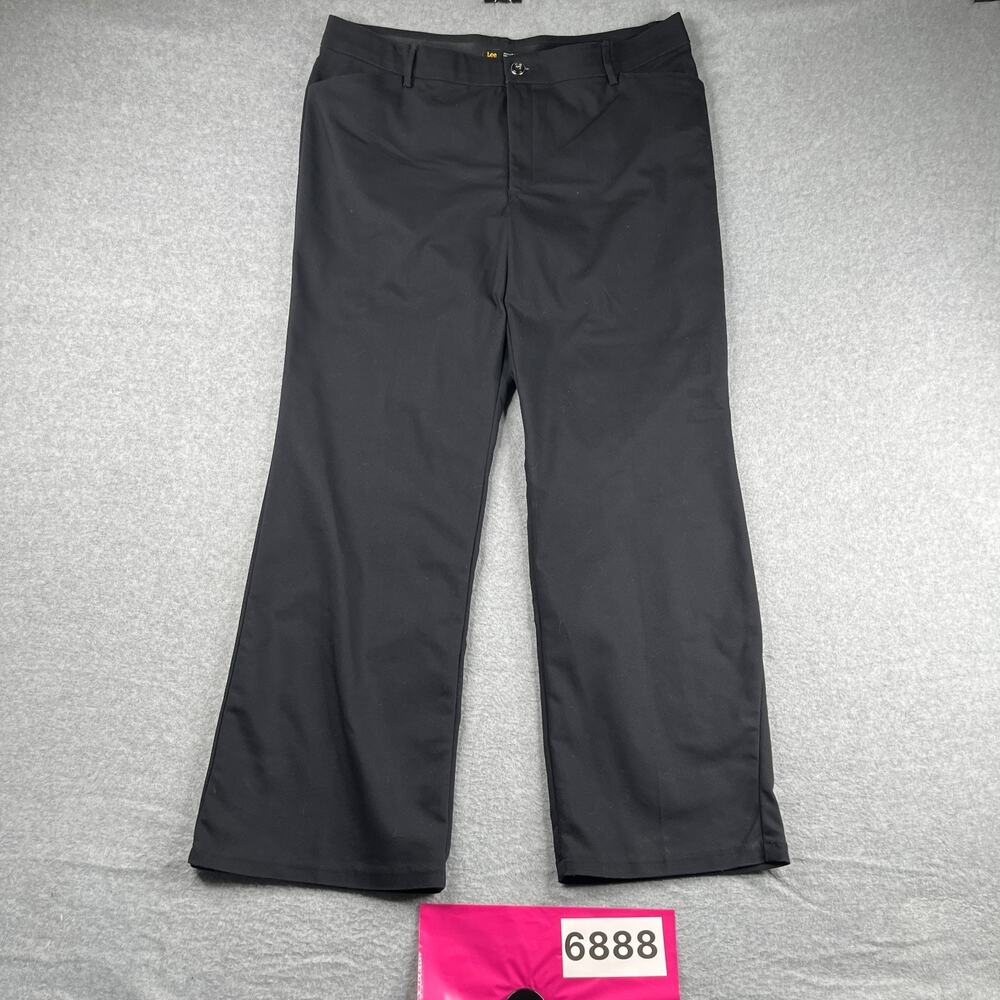 Lee Regular Fit Trousuer Mid Rise Pants Womens Size 18 Medium Black Casual